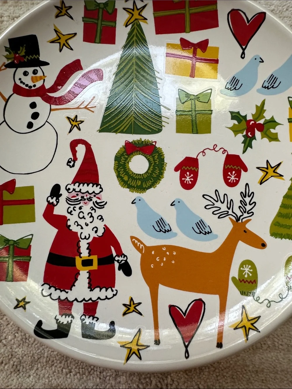 6 Room Creative Holiday Icons Christmas Appetizer Dessert Plates Multicolor 6